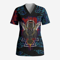 Odin Raven Viking Scrub Top with Valknut and Runes Norse Mythology and Magic Tribute - Wonder Print Shop