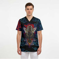 Odin Raven Viking Scrub Top with Valknut and Runes Norse Mythology and Magic Tribute - Wonder Print Shop