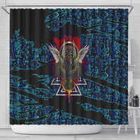 Odin Raven Viking Shower Curtain with Valknut and Runes Norse Mythology and Magic Tribute - Wonder Print Shop