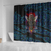 Odin Raven Viking Shower Curtain with Valknut and Runes Norse Mythology and Magic Tribute - Wonder Print Shop