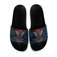 Odin Raven Viking Slide Sandals with Valknut and Runes Norse Mythology and Magic Tribute - Wonder Print Shop
