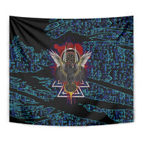 Odin Raven Viking Tapestry with Valknut and Runes Norse Mythology and Magic Tribute - Wonder Print Shop