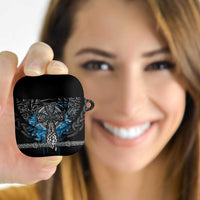 Thor Hammer Viking AirPods Case with Celtic Knots and Blue Splatter Norse Heritage Tribute - Wonder Print Shop