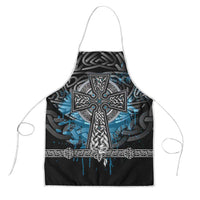 Thor Hammer Viking Apron with Celtic Knots and Blue Splatter Norse Heritage Tribute - Wonder Print Shop