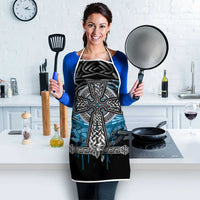 Thor Hammer Viking Apron with Celtic Knots and Blue Splatter Norse Heritage Tribute - Wonder Print Shop