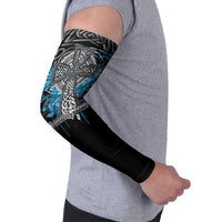 Thor Hammer Viking Arm Sleeves with Celtic Knots and Blue Splatter Norse Heritage Tribute - Wonder Print Shop