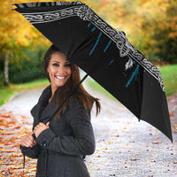 Thor Hammer Viking Umbrella with Celtic Knots and Blue Splatter Norse Heritage Tribute - Wonder Print Shop