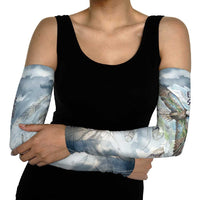 The Eagle Spirit Native American Arm Sleeves Soaring Bald Eagle and Tribal Feathers Watercolor Sky - Wonder Print Shop