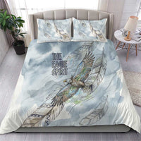 The Eagle Spirit Native American Bedding Set Soaring Bald Eagle and Tribal Feathers Watercolor Sky - Wonder Print Shop