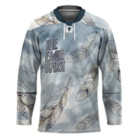 The Eagle Spirit Native American Hockey Jersey Soaring Bald Eagle and Tribal Feathers Watercolor Sky - Wonder Print Shop