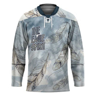 The Eagle Spirit Native American Hockey Jersey Soaring Bald Eagle and Tribal Feathers Watercolor Sky - Wonder Print Shop