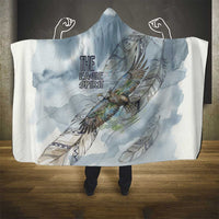 The Eagle Spirit Native American Hooded Blanket Soaring Bald Eagle and Tribal Feathers Watercolor Sky - Wonder Print Shop