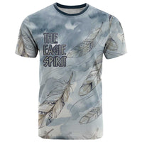 The Eagle Spirit Native American T Shirt Soaring Bald Eagle and Tribal Feathers Watercolor Sky - Wonder Print Shop