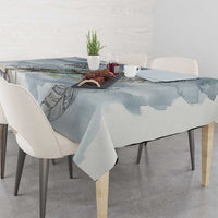 The Eagle Spirit Native American Tablecloth Soaring Bald Eagle and Tribal Feathers Watercolor Sky - Wonder Print Shop