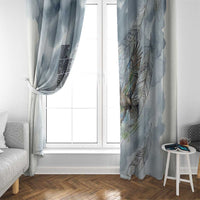 The Eagle Spirit Native American Window Curtain Soaring Bald Eagle and Tribal Feathers Watercolor Sky - Wonder Print Shop
