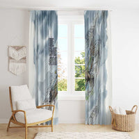The Eagle Spirit Native American Window Curtain Soaring Bald Eagle and Tribal Feathers Watercolor Sky - Wonder Print Shop