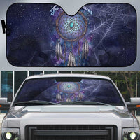 Dreamcatcher Native American Auto Sun Shade Feathers and Starry Night Sky The Dream Weaver Theme - Wonder Print Shop