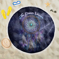 Dreamcatcher Native American Beach Blanket Feathers and Starry Night Sky The Dream Weaver Theme - Wonder Print Shop