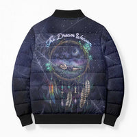 Dreamcatcher Native American Bomber Puffer Jacket Feathers and Starry Night Sky The Dream Weaver Theme - Wonder Print Shop