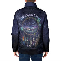 Dreamcatcher Native American Padded Jacket Feathers and Starry Night Sky The Dream Weaver Theme - Wonder Print Shop
