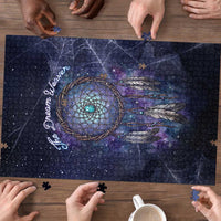 Dreamcatcher Native American Puzzle Feathers and Starry Night Sky The Dream Weaver Theme - Wonder Print Shop