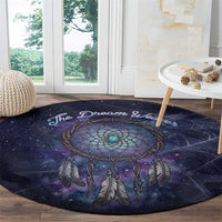 Dreamcatcher Native American Round Carpet Feathers and Starry Night Sky The Dream Weaver Theme - Wonder Print Shop