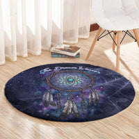 Dreamcatcher Native American Round Carpet Feathers and Starry Night Sky The Dream Weaver Theme - Wonder Print Shop