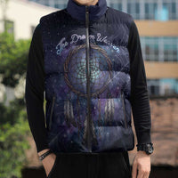 Dreamcatcher Native American Sleeveless Puffer Jacket Feathers and Starry Night Sky The Dream Weaver Theme - Wonder Print Shop