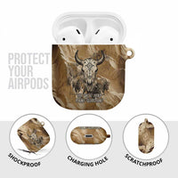Buffalo Skull Native American AirPods Case Tribal Symbols and Mountain Scene Great Herd and Plains Guardians - Wonder Print Shop