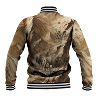 Buffalo Skull Native American Baseball Jacket Tribal Symbols and Mountain Scene Great Herd and Plains Guardians - Wonder Print Shop