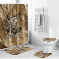 Buffalo Skull Native American Bathroom Set Tribal Symbols and Mountain Scene Great Herd and Plains Guardians - Wonder Print Shop