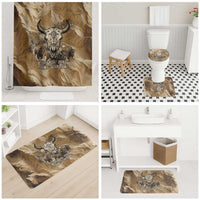 Buffalo Skull Native American Bathroom Set Tribal Symbols and Mountain Scene Great Herd and Plains Guardians - Wonder Print Shop