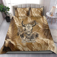 Buffalo Skull Native American Bedding Set Tribal Symbols and Mountain Scene Great Herd and Plains Guardians - Wonder Print Shop