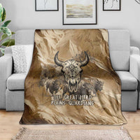 Buffalo Skull Native American Blanket Tribal Symbols and Mountain Scene Great Herd and Plains Guardians - Wonder Print Shop