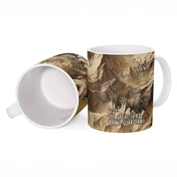 Buffalo Skull Native American Ceramic Mug Tribal Symbols and Mountain Scene Great Herd and Plains Guardians - Wonder Print Shop