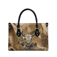 Buffalo Skull Native American Leather Bag Tribal Symbols and Mountain Scene Great Herd and Plains Guardians - Wonder Print Shop