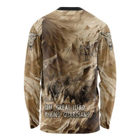 Buffalo Skull Native American Long Sleeve Shirt Tribal Symbols and Mountain Scene Great Herd and Plains Guardians - Wonder Print Shop