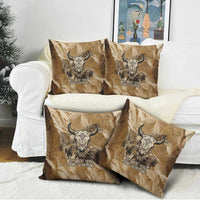 Buffalo Skull Native American Pillow Cover Tribal Symbols and Mountain Scene Great Herd and Plains Guardians - Wonder Print Shop