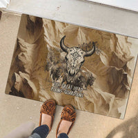 Buffalo Skull Native American Rubber Doormat Tribal Symbols and Mountain Scene Great Herd and Plains Guardians - Wonder Print Shop