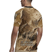 Buffalo Skull Native American Rugby Jersey Tribal Symbols and Mountain Scene Great Herd and Plains Guardians - Wonder Print Shop