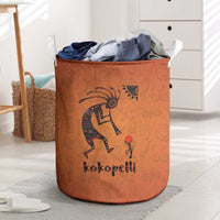 Kokopelli Tribal Laundry Basket Native American Southwestern Petroglyph Patterns Sunset Landscape - Wonder Print Shop