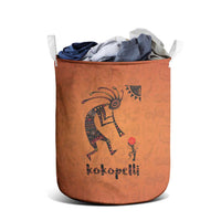 Kokopelli Tribal Laundry Basket Native American Southwestern Petroglyph Patterns Sunset Landscape - Wonder Print Shop