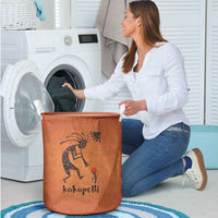 Kokopelli Tribal Laundry Basket Native American Southwestern Petroglyph Patterns Sunset Landscape - Wonder Print Shop