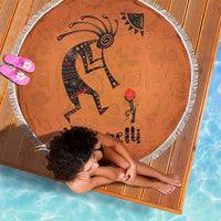 Kokopelli Tribal Beach Blanket Native American Southwestern Petroglyph Patterns Sunset Landscape - Wonder Print Shop