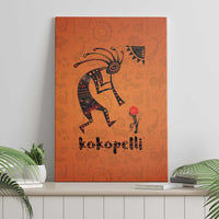 Kokopelli Tribal Canvas Wall Art Native American Southwestern Petroglyph Patterns Sunset Landscape - Wonder Print Shop