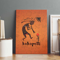 Kokopelli Tribal Canvas Wall Art Native American Southwestern Petroglyph Patterns Sunset Landscape - Wonder Print Shop