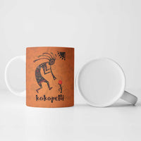 Kokopelli Tribal Ceramic Mug Native American Southwestern Petroglyph Patterns Sunset Landscape - Wonder Print Shop