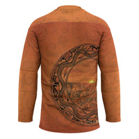 Kokopelli Tribal Hockey Jersey Native American Southwestern Petroglyph Patterns Sunset Landscape - Wonder Print Shop