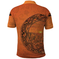 Kokopelli Tribal Polo Shirt Native American Southwestern Petroglyph Patterns Sunset Landscape - Wonder Print Shop