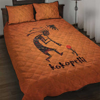 Kokopelli Tribal Quilt Bed Set Native American Southwestern Petroglyph Patterns Sunset Landscape - Wonder Print Shop